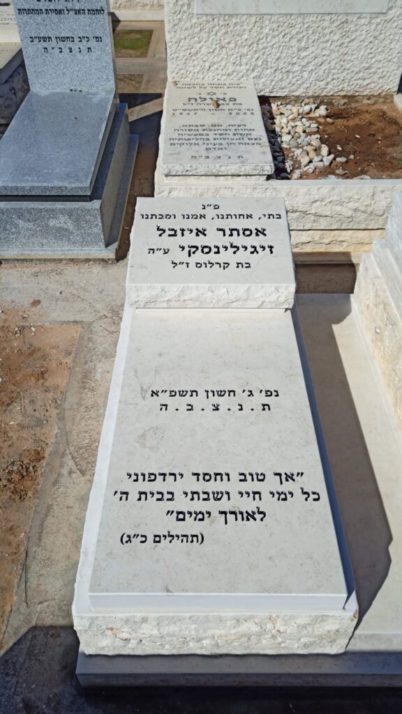 מצבה מתוך קטלוג מצבות הקריה